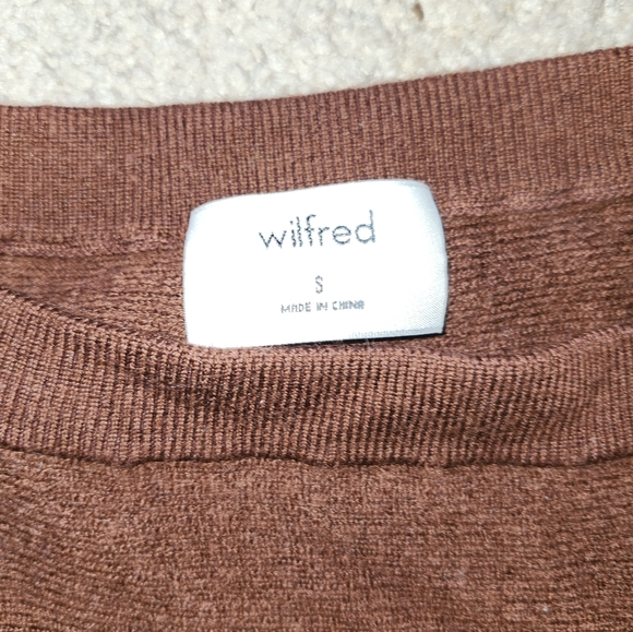 WILFRED Rust Coloured Marino Wool Crop Sweater, Size S, EUC - Picture 3 of 7
